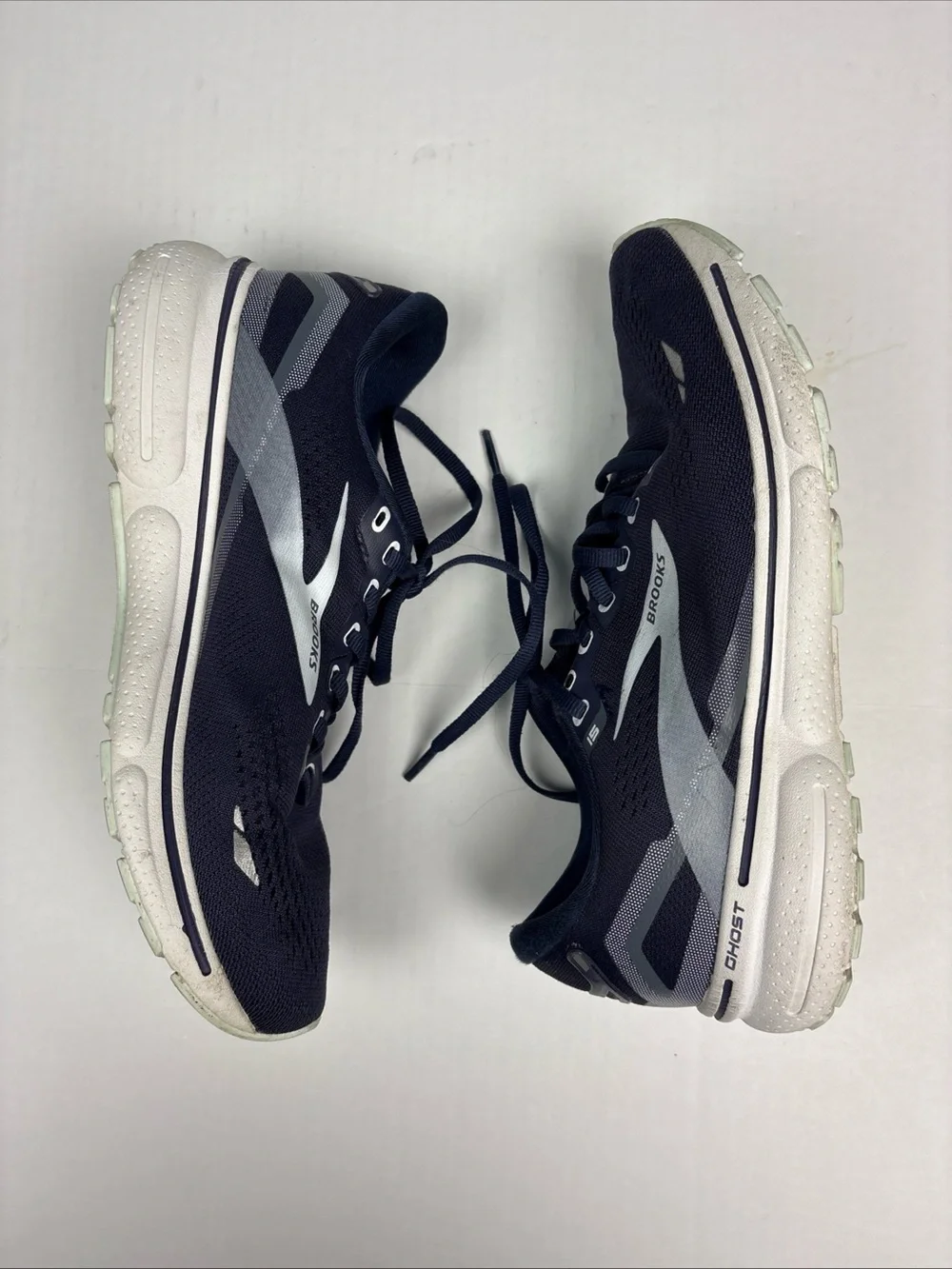 Brooks Ghost 15 Men 8.5 Sneakers Navy Blue Running 1103931D026 Athletic Comfy